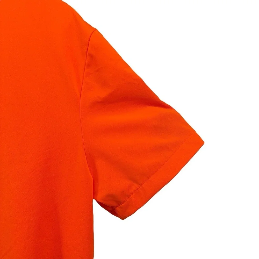Polo Ralph Lauren Orange Short Sleeve Polo Shirt Men's Large Blue Logo